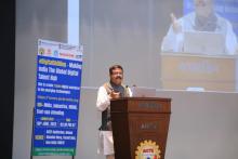 The Union Minister for Education, Skill Development and Entrepreneurship, Shri Dharmendra Pradhan addressing at the launch of Digital Skilling initiative of AICTE, in New Delhi on June 06, 2022.