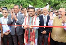 The Union Minister for Education, Skill Development and Entrepreneurship, Shri Dharmendra Pradhan inaugurates the G20 Future of Work Exhibition at the CSIR-IMMT grounds, in Bhubaneswar on April 23, 2023