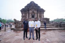 The Secretary DoSEL, Shri Sanjay Kumar visits the Konark temple as part of the excursion component of the 3rd EdWG meeting, in Bhubaneswar on April 28, 2023.