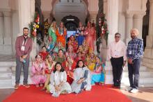 The Ministry officials and cultural performers prepare to greet delegates to the 2nd Education Working Group (EdWG) seminar at Khalsa College in Amritsar on March 15, 2023.