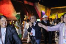 Delegates enjoying the various cultural activities and performances during the Farewell and the Gala dinners organized on the occasion of the 2nd Education Working Group (EdWG) meeting & seminar at Sadda Pind and Gobindgarh Fort, in Amritsar on March 17, 2023.