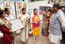 exhibition at the launch of 75-day Bharatiya Bhasha Utsav