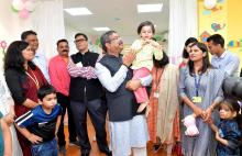 The Union Minister for Education, Skill Development and Entrepreneurship, Shri Dharmendra Pradhan interacting with children at the inauguration of Balvatika in Shastri Bhawan, New Delhi on November 08, 2023