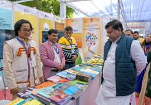 The Union Minister of State for Education & Development of North Eastern Region (DoNER) Dr. Sukanta Majumdar visits an exhibition