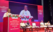 Shri Dharmendra Pradhan addressing at the launch of Bharatiya Basha Summer Camp