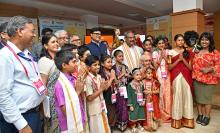 group photograph at the launch of Bharatiya Basha Summer Camp