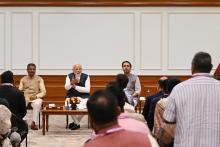 PM interacting with the National Awardee Teachers on the eve of Teachers Day, in New Delhi