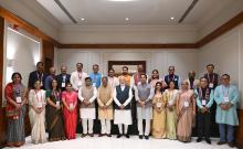 PM in a group photograph with the National Awardee Teachers