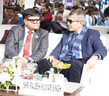 The Defence Secretary, Shri Rajesh Kumar Singh and the Secretary, DoSEL, Ministry of Education, Shri Sanjay Kumar attend the opening ceremony of National School Competition Grand Finale