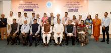 Shri Dharmendra Pradhan in a group photograph during the launch of the AI & Computational Thinking curriculum for Classes III to VIII