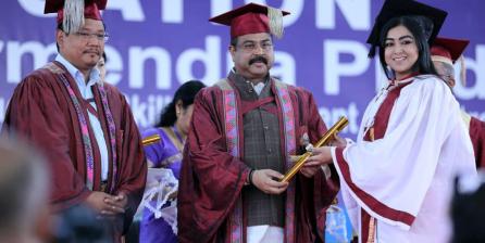 The Union Minister for Education, Skill Development and Entrepreneurship, Shri Dharmendra Pradhan attends the XXVII Convocation of North Eastern Hill University (NEHU), in Shillong on May 21, 2022