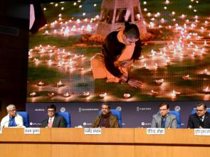 The Union Minister for Education, Shri Dharmendra Pradhan launch Kashi Tamil Sangamam 3.0 of KTS portal in National Media Centre, New Delhi on January 15, 2025.