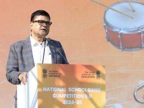 The Secretary, DoSEL, MoE, Shri Sanjay Kumar addressing at the Grand Finale of National School Band Competition 6.0