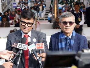 Shri Sanjay Kumar interacting with media during the opening ceremony of National School Competition Grand Finale 