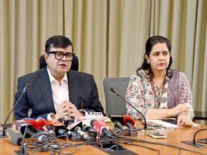 DoSEL, Secretary Shri Sanjay Kumar briefing the media on CBSE-related OSM matters