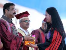 The Union Minister for Education, Skill Development and Entrepreneurship, Shri Dharmendra Pradhan attends the XXVII Convocation of North Eastern Hill University (NEHU), in Shillong on May 21, 2022.