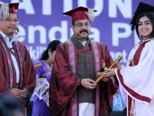 The Union Minister for Education, Skill Development and Entrepreneurship, Shri Dharmendra Pradhan attends the XXVII Convocation of North Eastern Hill University (NEHU), in Shillong on May 21, 2022