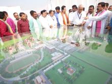 The Union Minister for Education, Skill Development and Entrepreneurship, Shri Dharmendra Pradhan meeting the officials during his visit at the IIM, Sambalpur, Odisha on June 05, 2022.