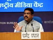 The Union Minister for Education, Skill Development and Entrepreneurship, Shri Dharmendra Pradhan holding a press conference on Cabinet Decisions, in New Delhi on September 07, 2022.