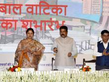 The Union Minister for Education, Skill Development and Entrepreneurship, Shri Dharmendra Pradhan launching the National Curriculum Framework for Foundational Stage 2022 and Balvatika at Kendriya Vidyalayas, in New Delhi on October 20, 2022. The Ministers of State for Education, Dr. Subhas Sarkar and Smt. Annpurna Devi are also seen.