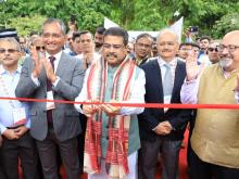 The Union Minister for Education, Skill Development and Entrepreneurship, Shri Dharmendra Pradhan inaugurates the G20 Future of Work Exhibition at the CSIR-IMMT grounds, in Bhubaneswar on April 23, 2023