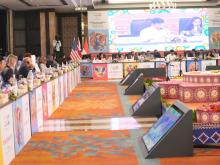 The Minister of State for Education, Dr. Subhas Sarkar addressing at 3rd EdWG meeting in Mayfair Convention Centre, Bhubaneswar on April 27, 2023.