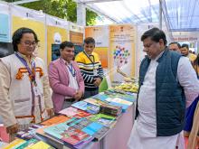 The Union Minister of State for Education & Development of North Eastern Region (DoNER) Dr. Sukanta Majumdar visits an exhibition