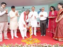 Shri Dharmendra Pradhan lighting the lamp at the launch of ‘Ek Ped Maa Ke Naam 2.0’ campaign