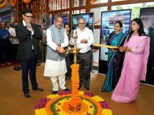 Shri Dharmendra Pradhan lighting the lamp during 65th Foundation Day Celebration of NCERT