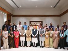 PM in a group photograph with the National Awardee Teachers