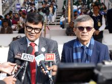 Shri Sanjay Kumar interacting with media during the opening ceremony of National School Competition Grand Finale 