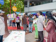 The Secretary, DoSEL visits an exhibition during the launch of Bharatiya Bhasha Summer Camp 2026