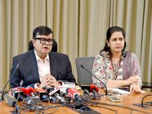 DoSEL, Secretary Shri Sanjay Kumar briefing the media on CBSE-related OSM matters
